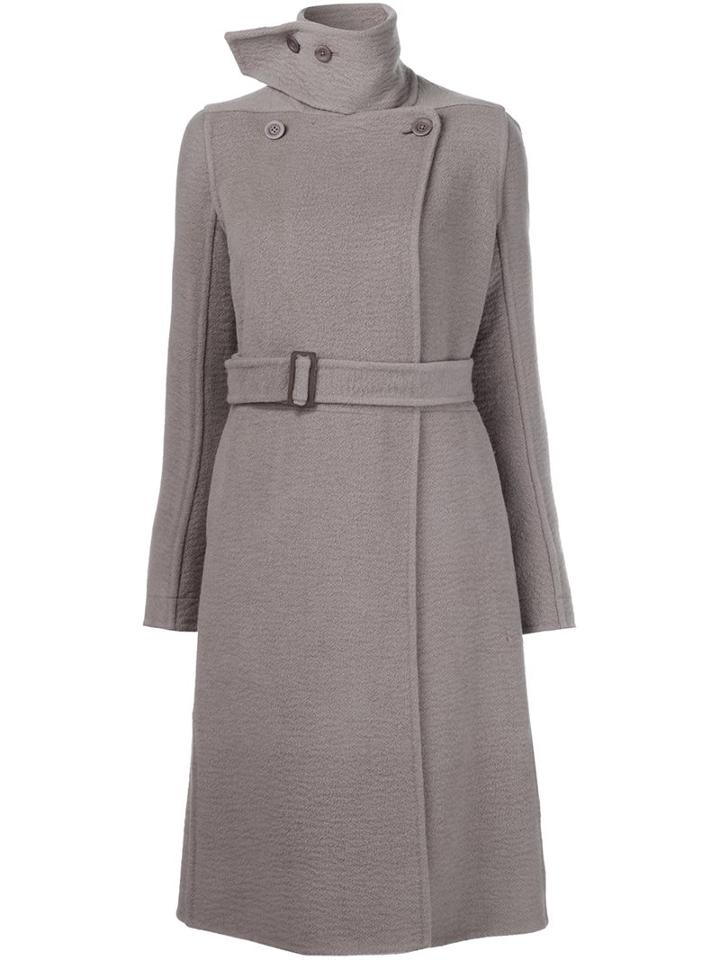 Rick Owens Belted Coat, Women's, Size: 44, Grey, Cashmere