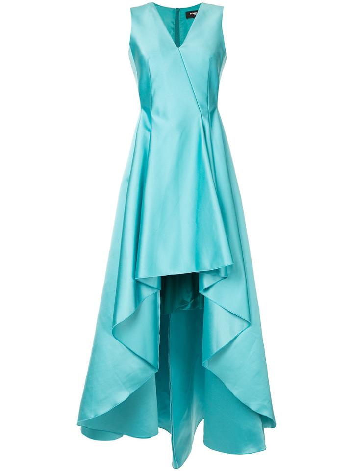 Paule Ka Deep V-neck Gown - Blue