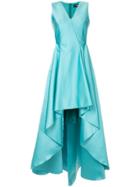 Paule Ka Deep V-neck Gown - Blue