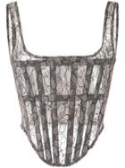 Dion Lee Sheer Lace Corset - Brown