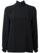 Vanessa Seward Roll Neck Blouse, Women's, Size: 40, Black, Silk