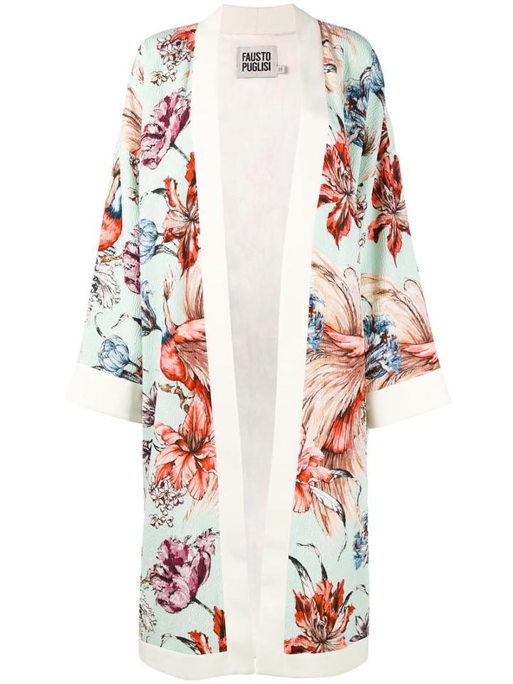 Fausto Puglisi - Floral Kimono Coat - Women - Silk/acetate/viscose - 40, Silk/acetate/viscose