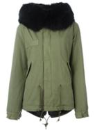 Mr & Mrs Italy Rabbit And Raccoon Fur Lined Jacket, Women's, Size: Small, Green, Cotton/lamb Skin/rabbit Fur/viscose