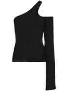 Beaufille Freya Cutout One Sleeve Ribbed Top - Black