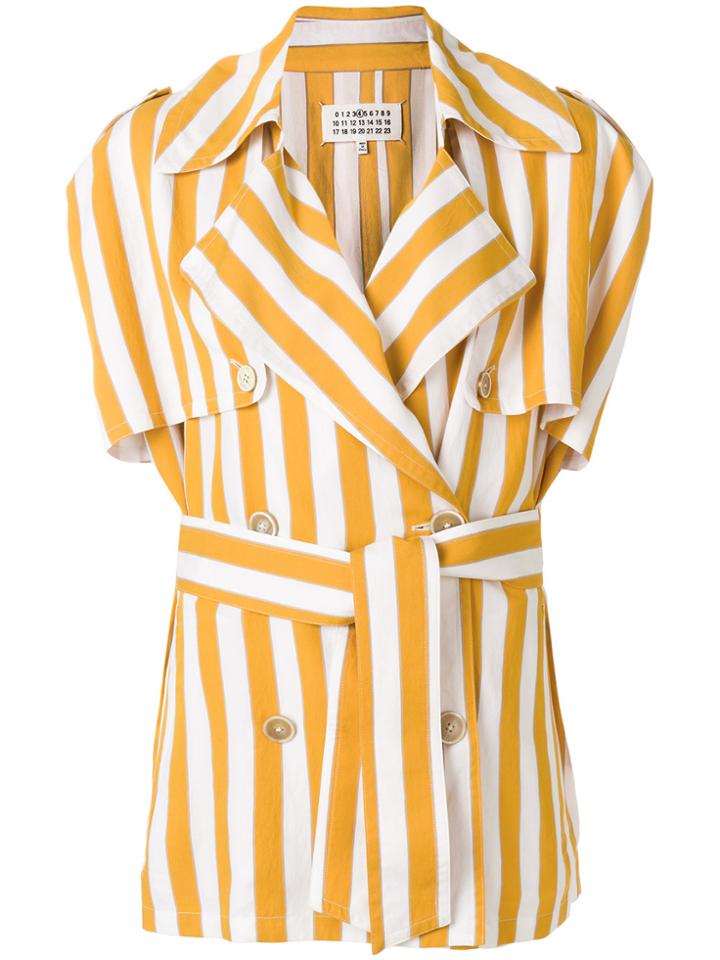 Maison Margiela Striped Trench Jacket - Yellow & Orange