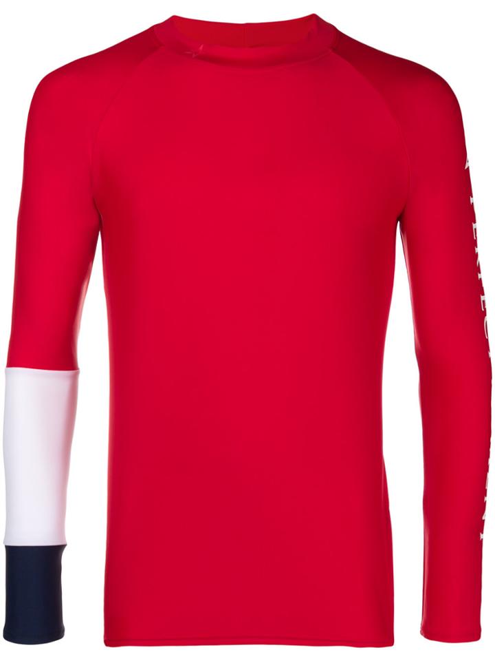 Perfect Moment Panelled Sleeve Rash Guard - Red