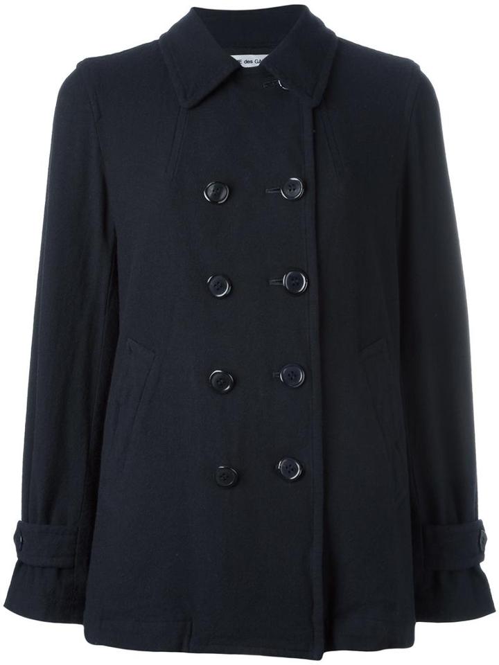Comme Des Garçons Comme Des Garçons Double Breasted Coat, Women's, Size: Small, Blue, Wool/cupro