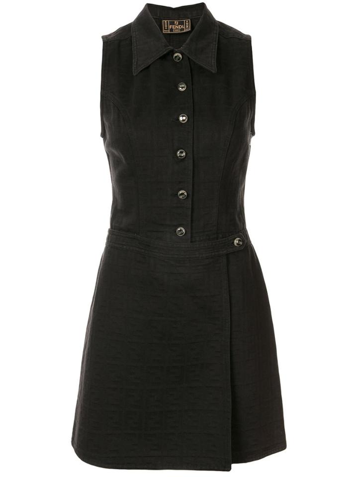 Fendi Pre-owned Apron-style Detail A-line Dress - Black
