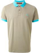 Etro Contrast Collar Polo Shirt, Men's, Size: L, Green, Cotton