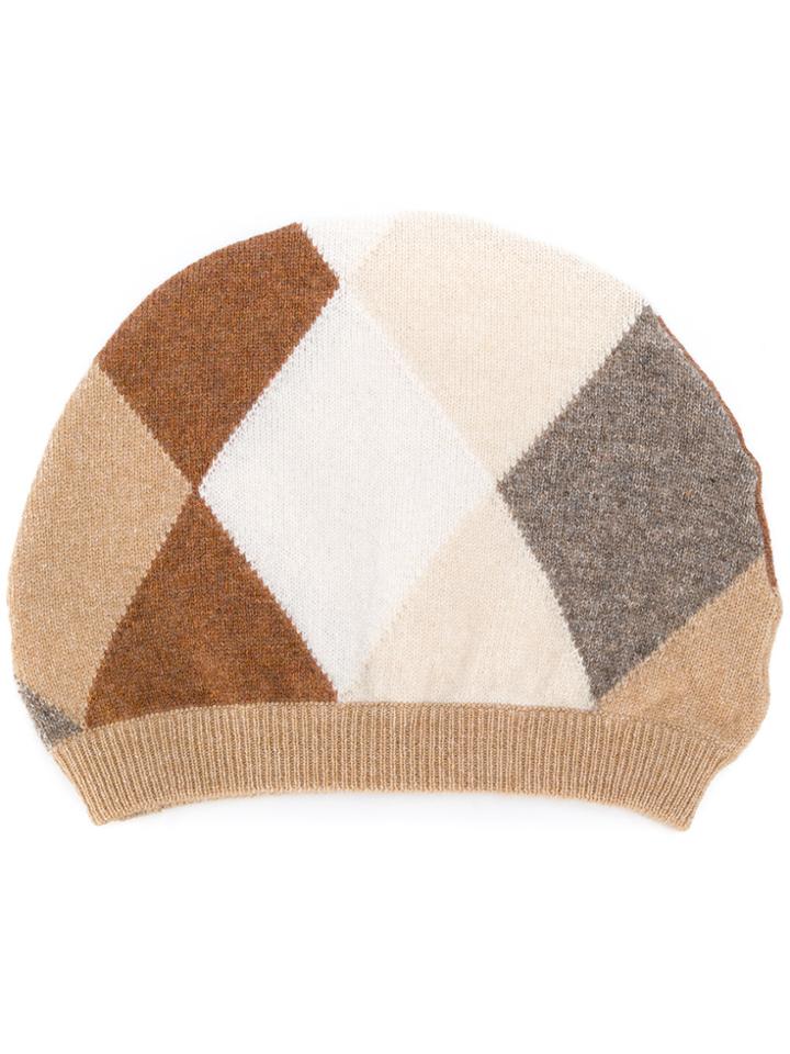 Pringle Of Scotland Cashmere Argyel Beanie - Brown