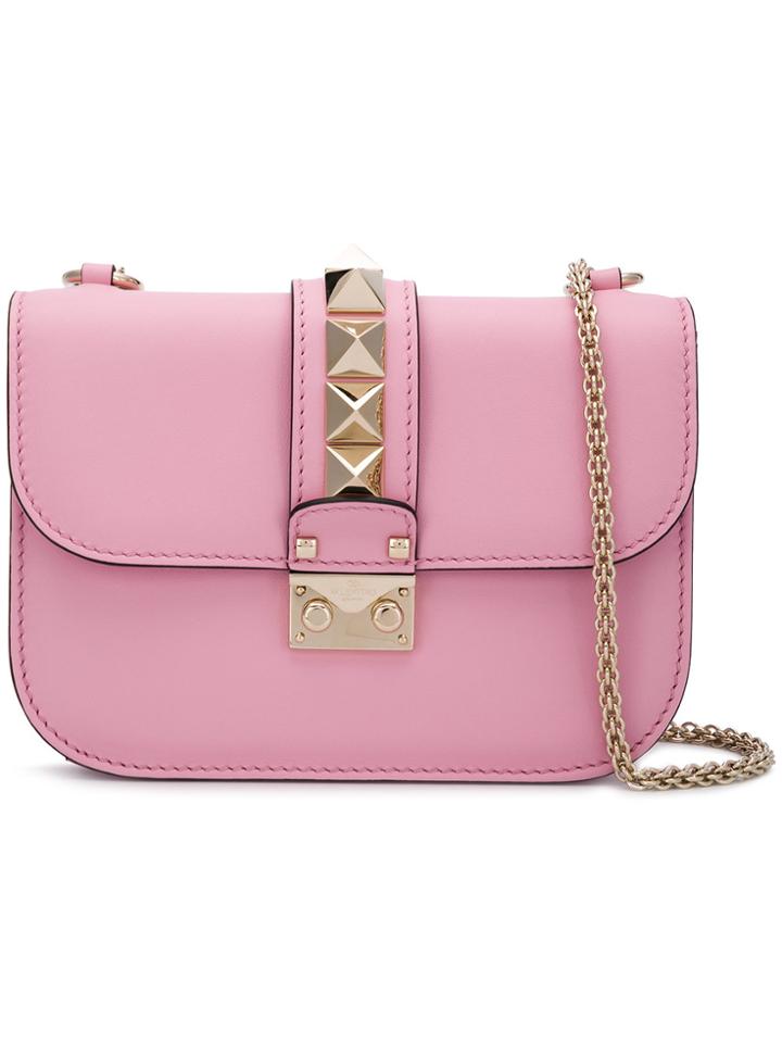 Valentino Foldover Rockstud Bag - Pink & Purple