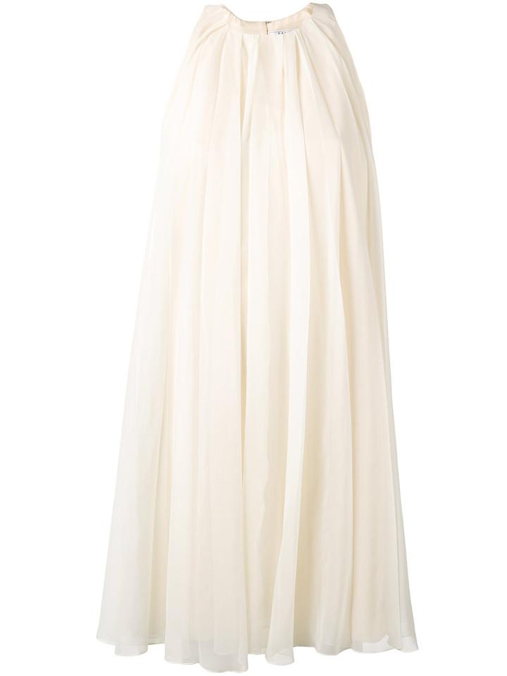 Lanvin - Pleated Mini Dress - Women - Silk/polyester - 42, Nude/neutrals, Silk/polyester