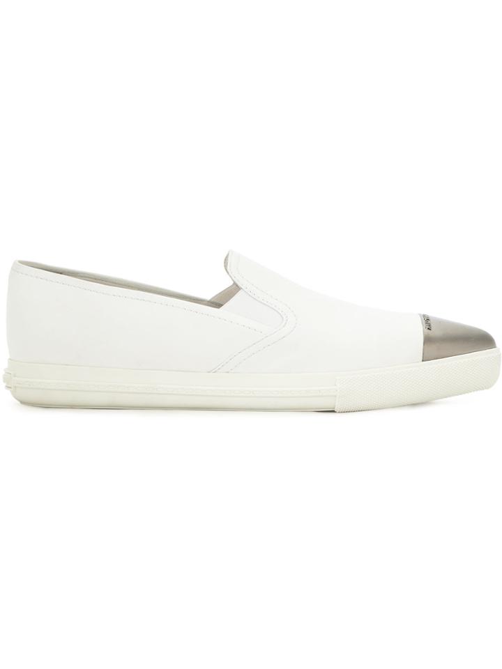 Miu Miu Toe Cap Sneakers - White