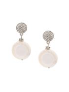 Oscar De La Renta Luster Drop Clip-on Earrings - Grey