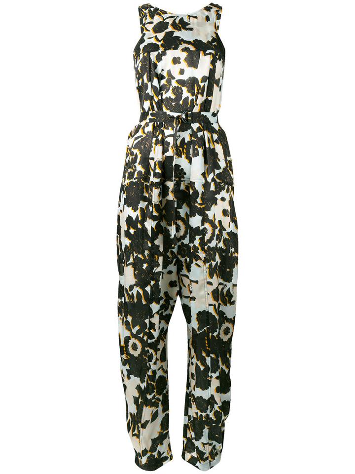 Christian Wijnants - Floral Jumpsuit - Women - Silk - 38, Black, Silk