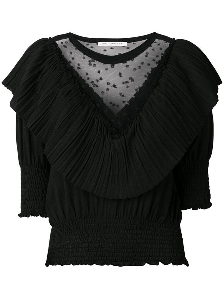 Philosophy Di Lorenzo Serafini Ruffle Trimming Blouse - Black