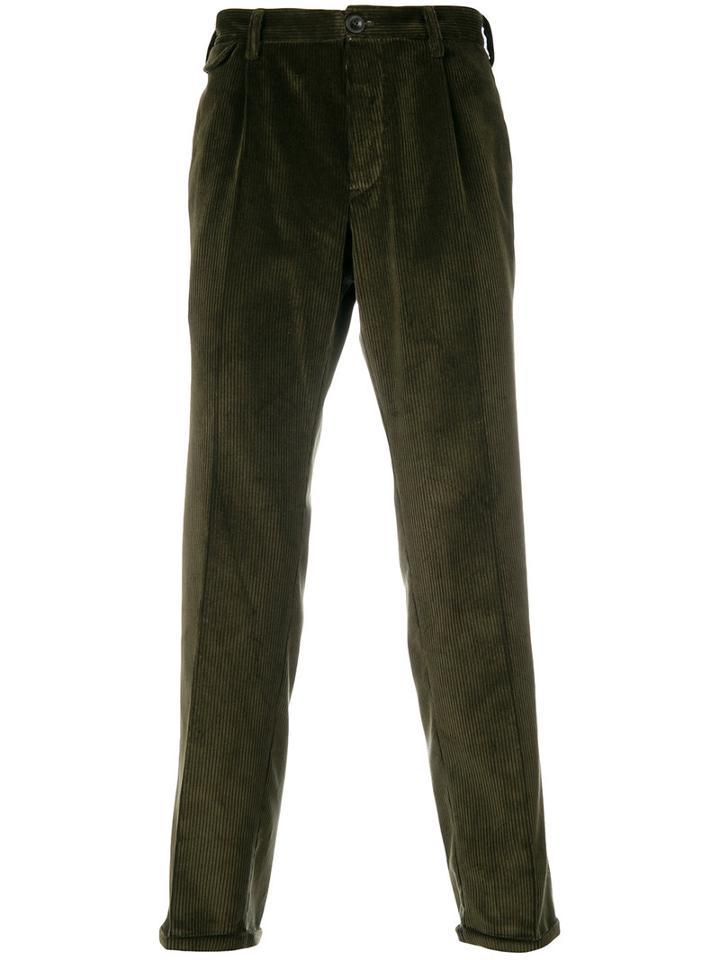 Pt01 - Corduroy Trousers - Men - Cotton - 32, Green, Cotton