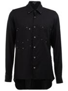 Ann Demeulemeester Plain Shirt, Men's, Size: Medium, Black, Cotton