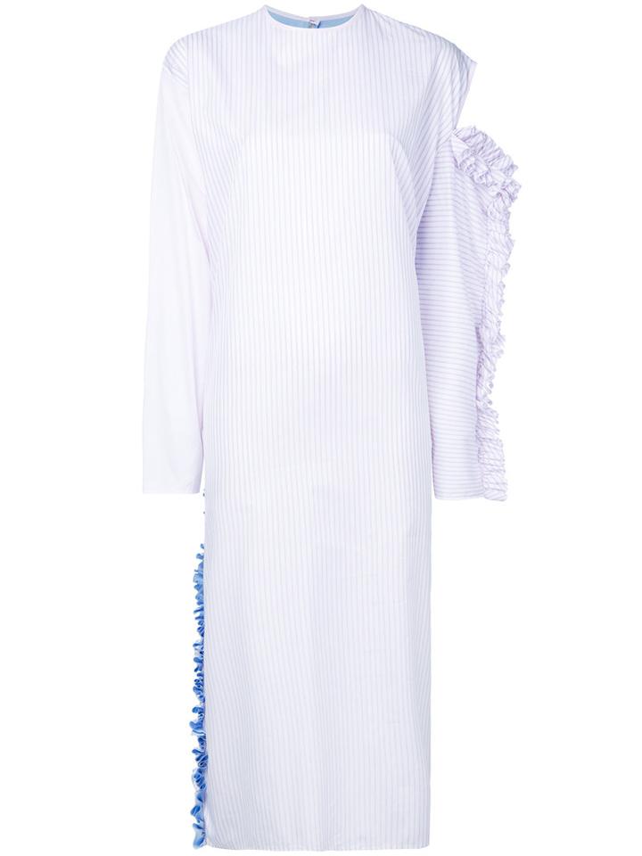 Anouki - Striped Dress - Women - Cotton - 38, Pink/purple, Cotton