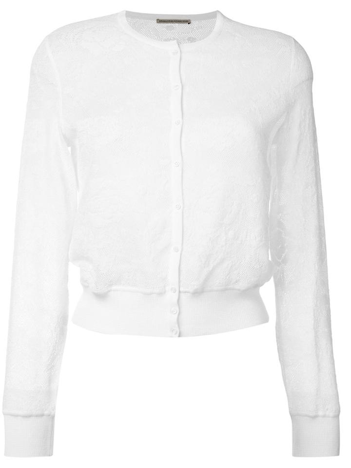 Ermanno Scervino Lace Cardigan, Women's, Size: 42, Nude/neutrals, Cotton/polyamide