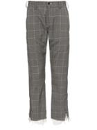 Sulvam Grey Check Slim-leg Wool Trousers