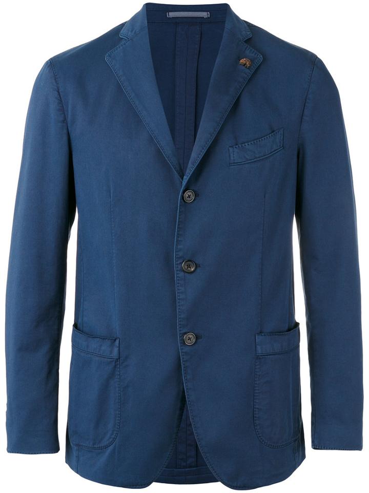 Gabriele Pasini Denim Blazer, Men's, Size: 46, Blue, Cotton/spandex/elastane