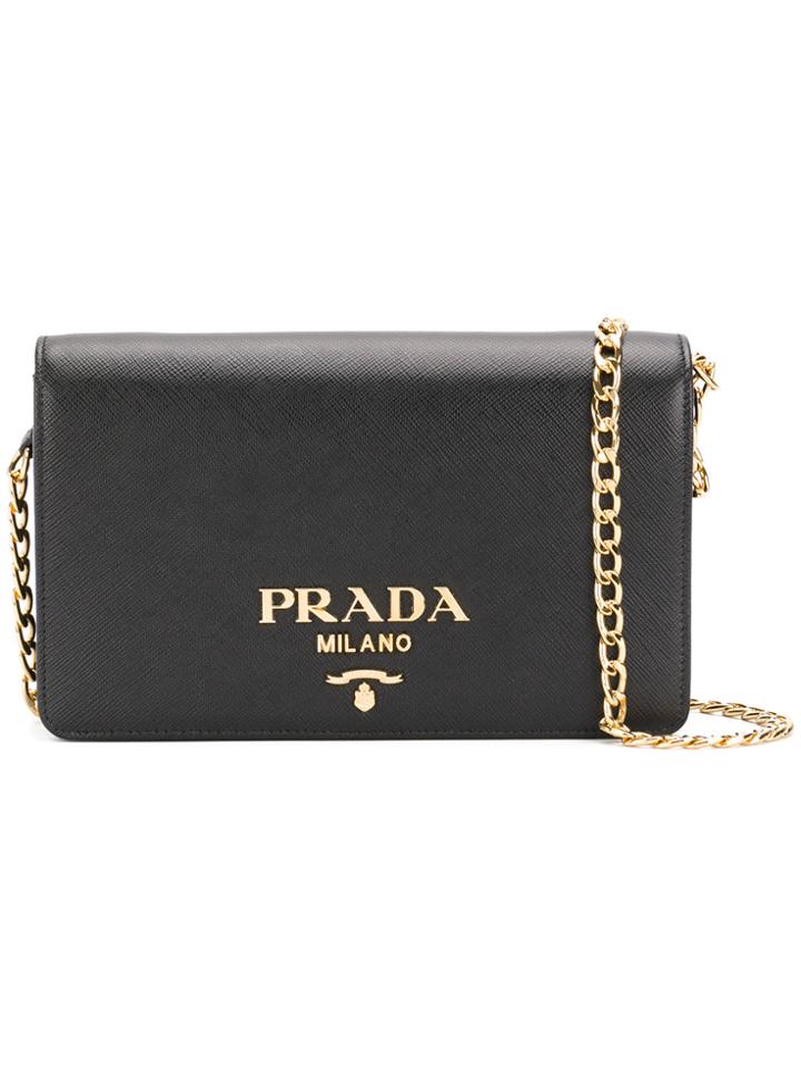 Prada Saffiano Shoulder Bag - Black