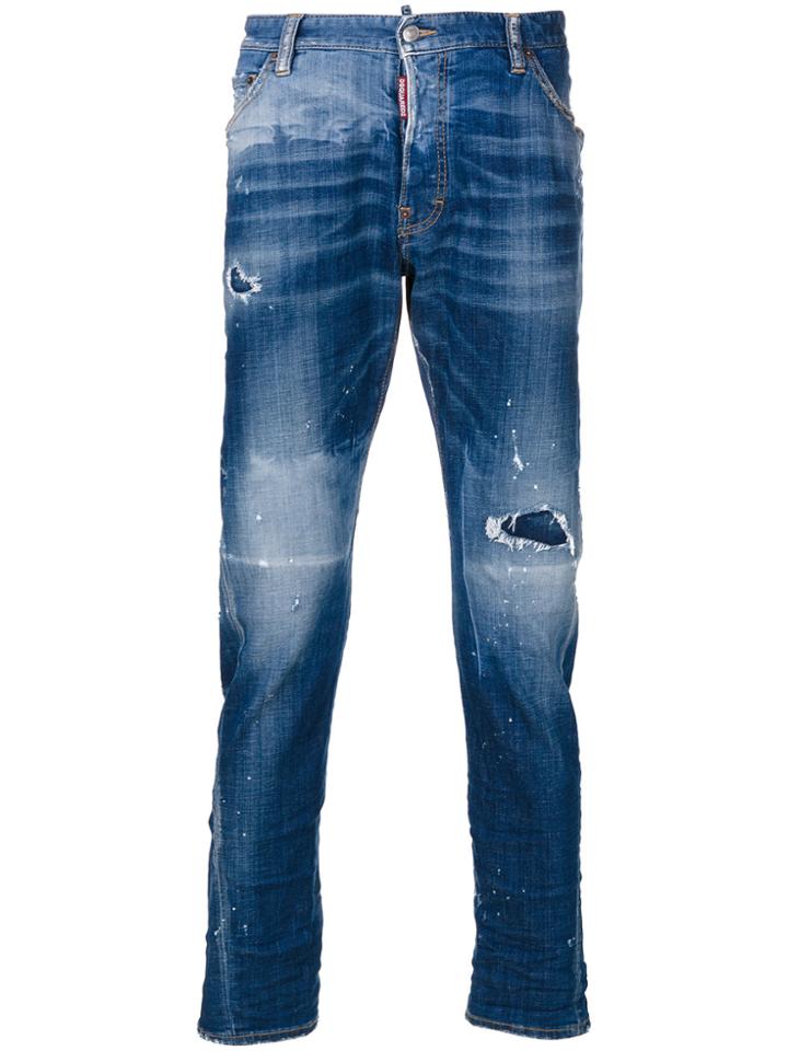 Dsquared2 Distressed Kenny Twist Jeans - Blue