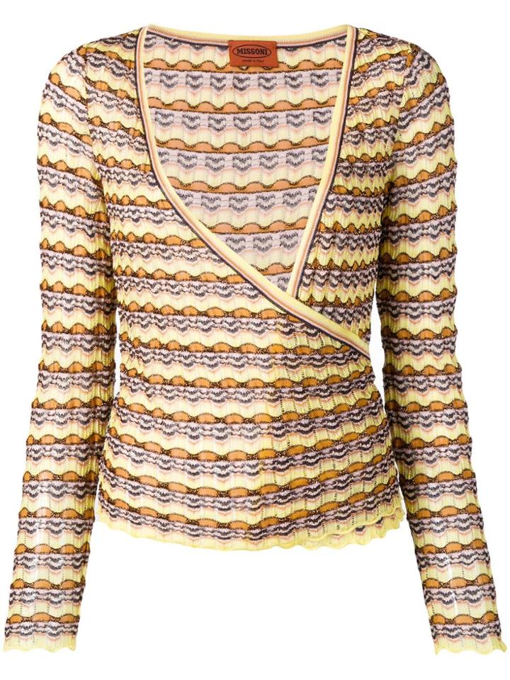 Missoni Vintage 2000's Wrap Front Jumper - Yellow