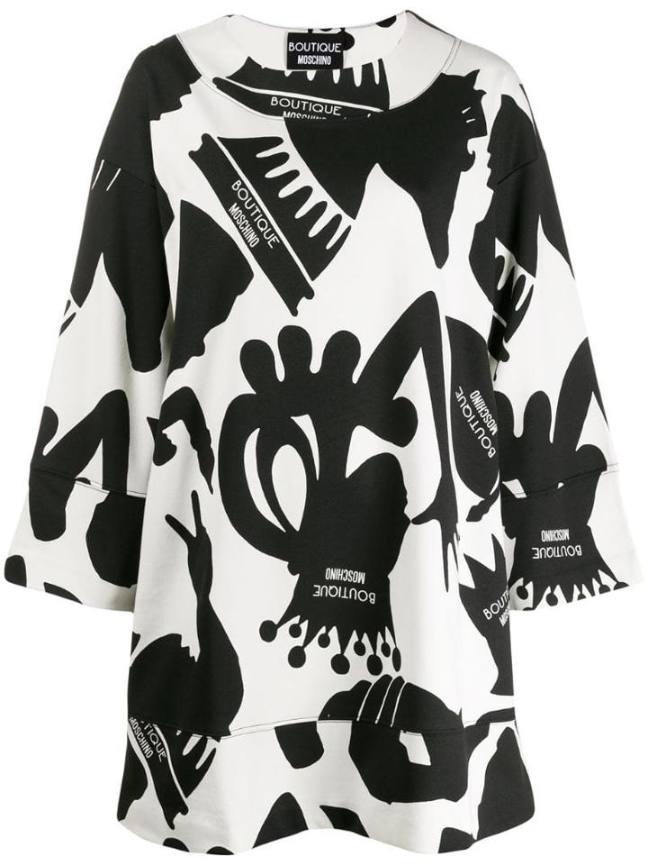 Boutique Moschino Printed Shift Dress - Black