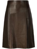 Jason Wu A-line Skirt, Women's, Size: 2, Brown, Calf Leather