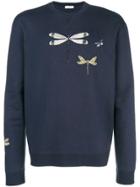 Valentino Dragon Fly Embroidered Sweatshirt - Blue