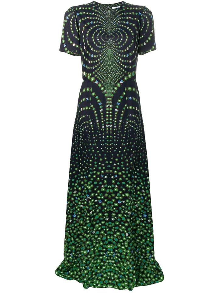 Givenchy Long Floral Print Dress - Blue