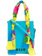 Msgm Scarf Detail Micro Tote - Blue