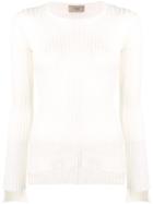 Maison Flaneur Ribbed-knit Top - White