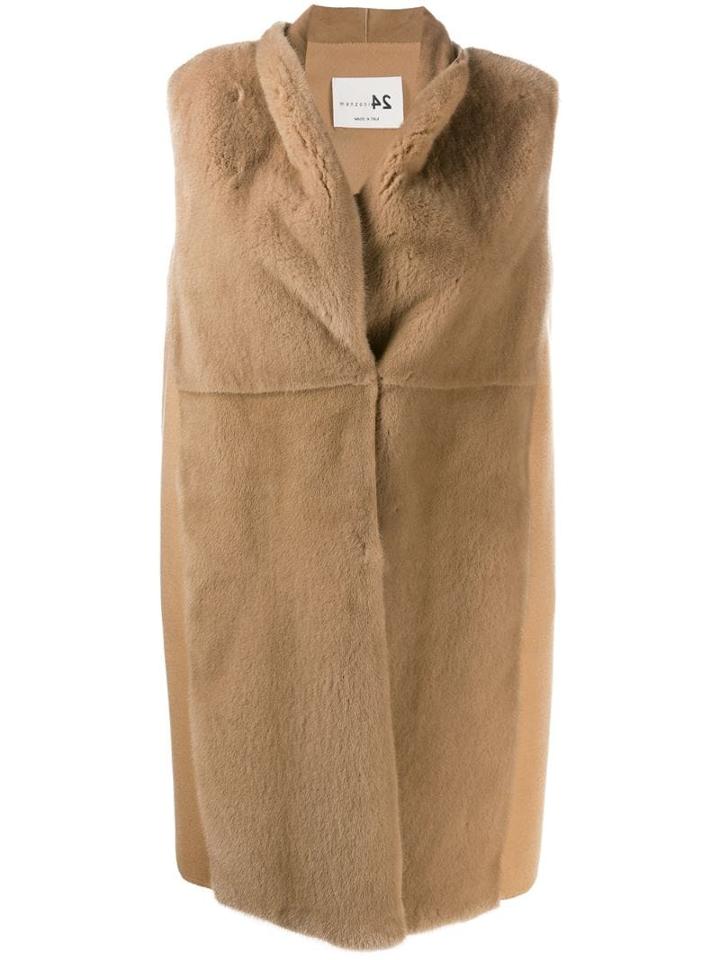 Manzoni 24 Midi Fur Waistcoat - Brown