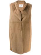 Manzoni 24 Midi Fur Waistcoat - Brown