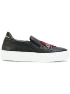 Philipp Plein Unlovable Heart Patch Sneakers - Black