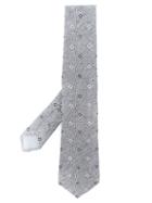 Borrelli Floral Print Tie - Grey