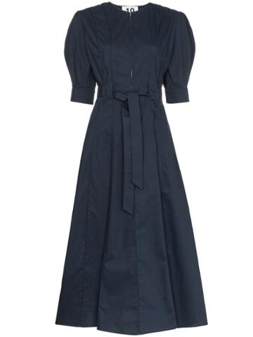 Ten Pieces X Rude Pouf Sleeve Mid Dress - Blue