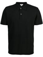 Sunspel Shortsleeved Polo Shirt - Black