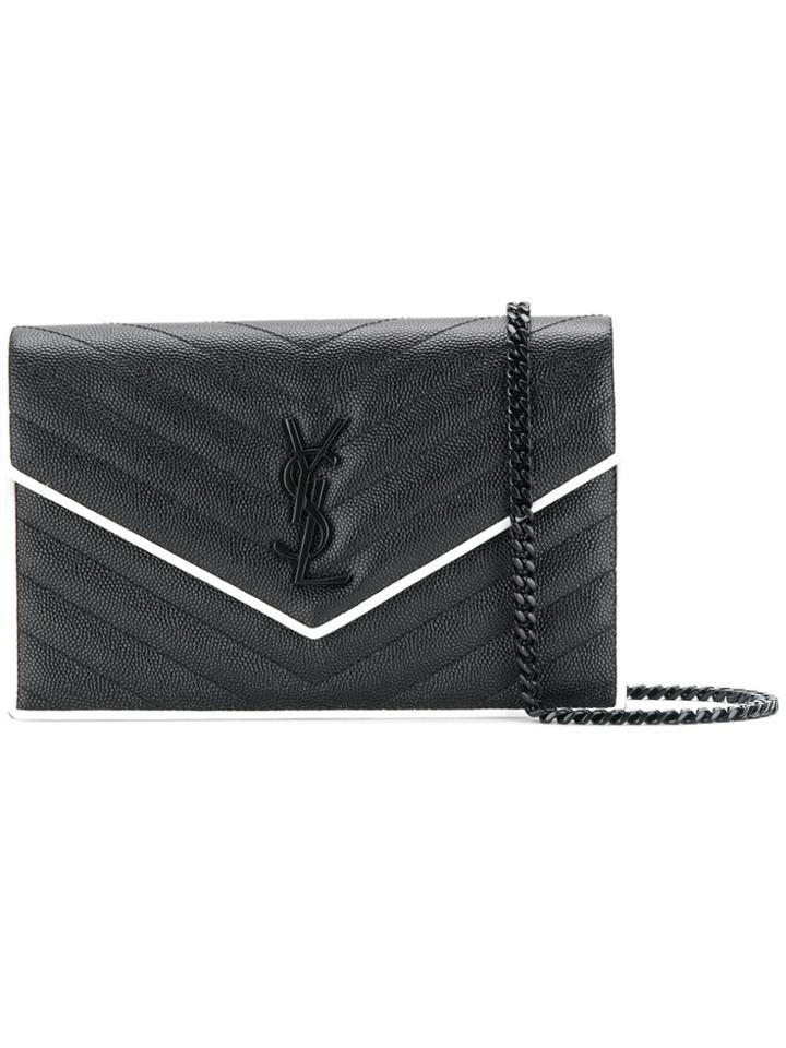 Saint Laurent Monogram Envelope Shoulder Bag - Black