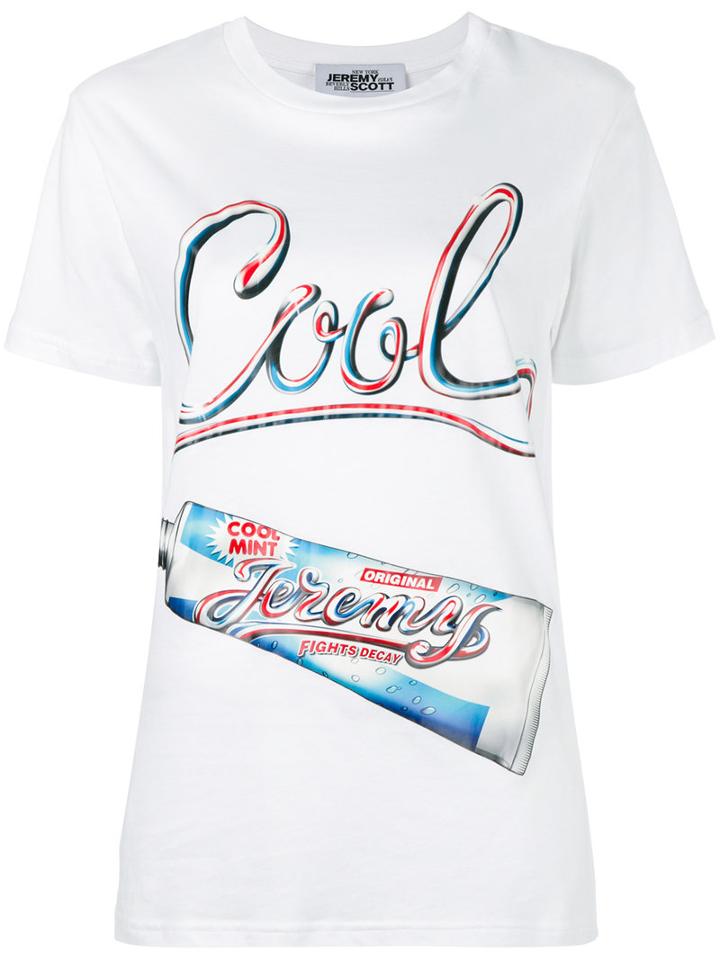 Jeremy Scott 'cool' Print T-shirt, Women's, Size: Small, White, Cotton