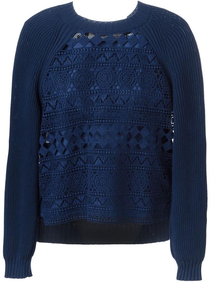 Philosophy Di Lorenzo Serafini Crochet Knit Jumper