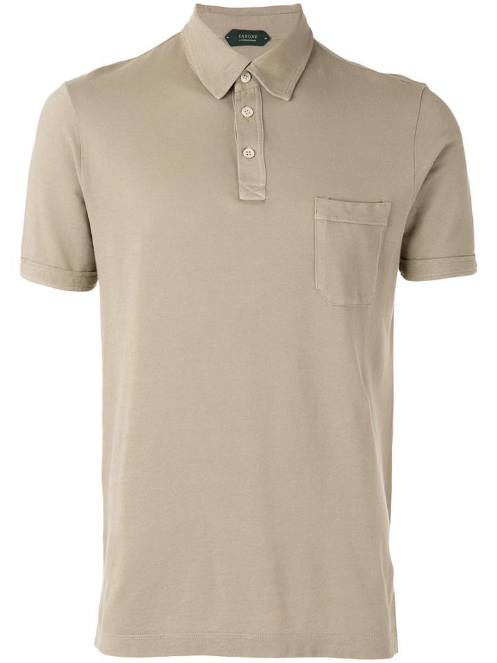 Zanone - Classic Polo Shirt - Men - Cotton - L, Nude/neutrals, Cotton