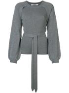Chalayan Puff Sleeve Ribbed Sweater - Grey