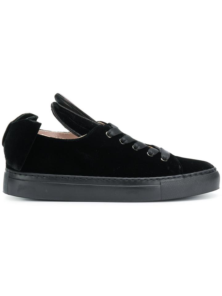 Minna Parikka Velvet T-bow Sneakers - Black