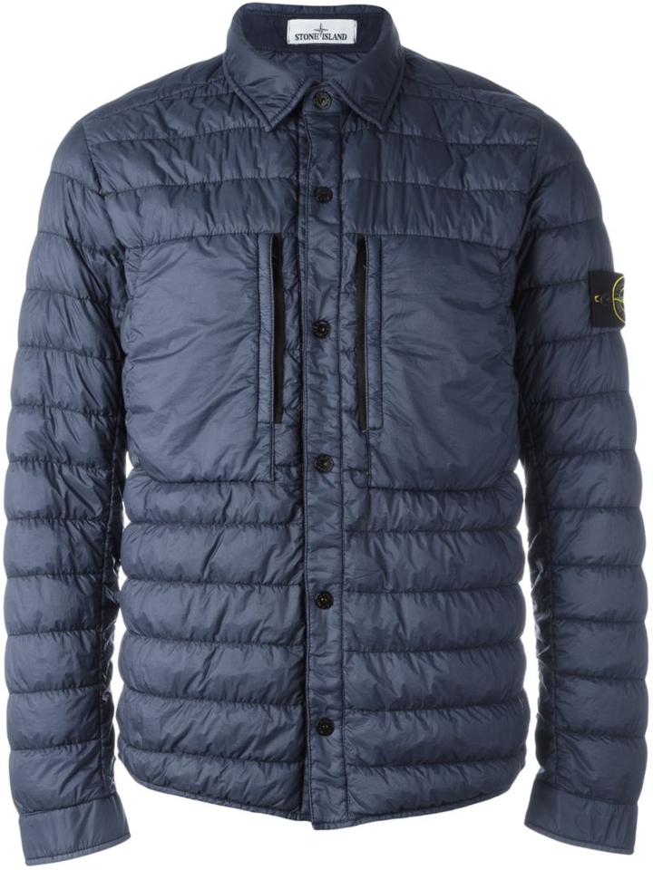 Stone Island Padded Jacket, Men's, Size: Medium, Blue, Polyamide/polyurethane Resin/feather Down