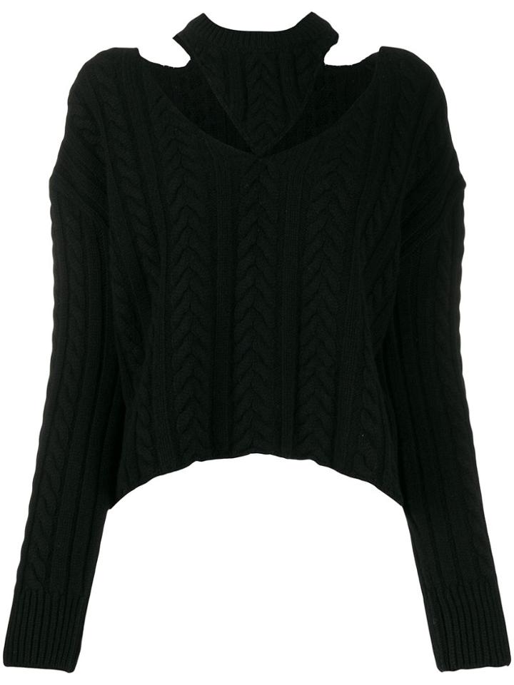 Mrz Cut Out Knitted Jumper - Black