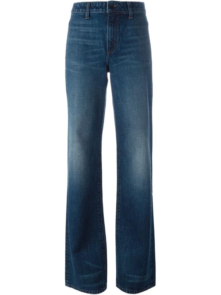 Helmut Lang Bootcut Pocketless Jeans, Women's, Size: 24, Blue, Cotton